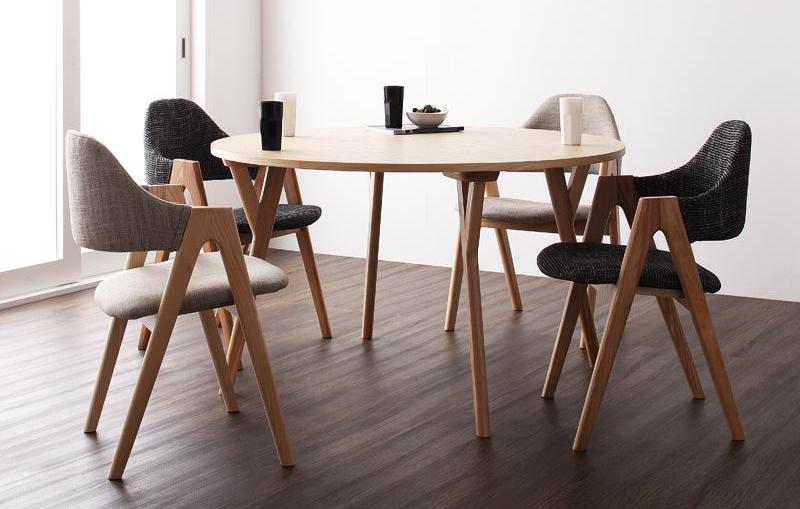120cm円形テーブル＆デザイナーズチェア オシャレなカフェスタイル北欧